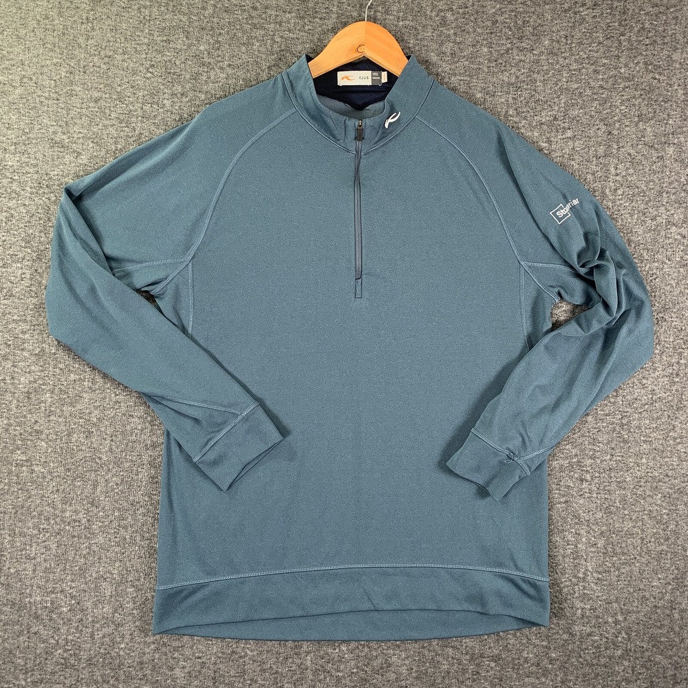 Kjus Pullover Men 2XL Blue Performance Golf 1/4 Zip Base Layer